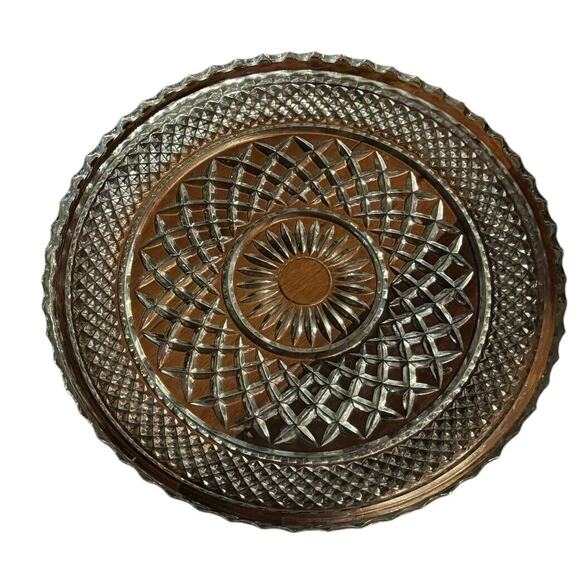 Torte Plate Serving Dish Olivia Fine Full Lead Glass Crystal 12” Western Germany - Picture 3 of 6